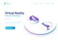 Isometric flat VR helmet Virtual Reality glasses v