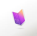 Isometric foldable smartphone vector illustration background template