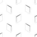 Isometric folder seamless pattern line. A large set of images of an office folder with documents in different angles. Royalty Free Stock Photo