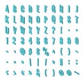 Isometric font alphabet isolated on the background. Isometric abc. Letters, numbers and symbols. Three-Dimensional stock Royalty Free Stock Photo