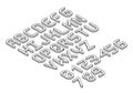 Isometric font alphabet in thin line style Royalty Free Stock Photo