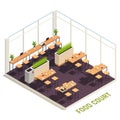Isometric Food Court Concept Royalty Free Stock Photo