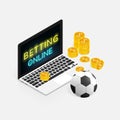 isometric football betting online make money vector