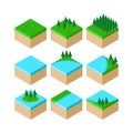 Isometric forest landscape elements collection
