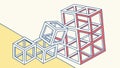Isometric Framework of Cubes, Abstract Structural Art, vector design Generative AI Royalty Free Stock Photo