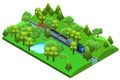 Isometric Freight Train Template