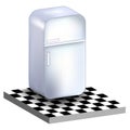 Isometric fridge on the floor.