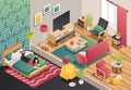 Isometric furniture composition