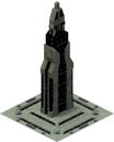 Isometric futuristic sci-fi architecture, future tower. 3D rendering