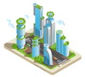 Isometric Futuristic Skyscrapers Colored Composition Royalty Free Stock Photo