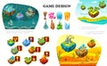 Isometric Game Design Elements Composition