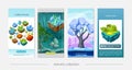 Isometric Game Nature Design Vertical Banners