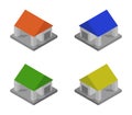 Isometric garage icon illustrated in vector on white background