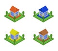 Isometric garage icon illustrated in vector on white background