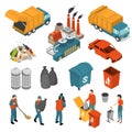 Isometric Garbage Recycling Icon Set Royalty Free Stock Photo