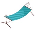 Isometric garden furniture isometric icon, garden hammock. Vector terrace outdoor lounge or patio element, isolated on