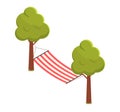 Isometric garden hammock vector concept