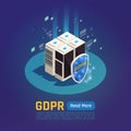 Isometric GDPR Protection Background