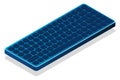 Isometric generic computer keyboard. Keyboard icon. Vector isometric illustration