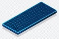 Isometric generic computer keyboard. Keyboard icon. Vector isometric illustration