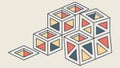 Isometric Geometric Blocks Vector Illustration, vector design Generative AI Royalty Free Stock Photo