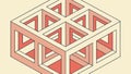 Isometric Geometric Cube: Abstract 3D Interlocking Pattern, vector design Generative AI Royalty Free Stock Photo