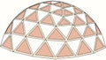 Isometric Geometric Dome Structure with Triangular Panels, vector design Generative AI Royalty Free Stock Photo