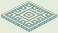 Isometric geometric floor tile pattern illustration. vector design Generative AI Royalty Free Stock Photo