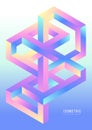 Isometric geometric impossible shape abstract background modern art style