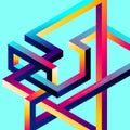 Isometric geometric impossible shape abstract background modern art style