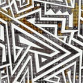 Isometric geometric maze seamless pattern