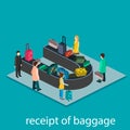 Isometric gesign of receipt of baggage.