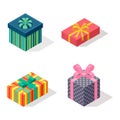 Isometric gift box vector icon isolated