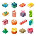 Isometric gift box vector icon isolated