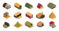 Isometric Glamping Icon Set Royalty Free Stock Photo