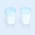 Isometric glass of water vector