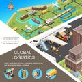 Isometric Global Logistics Poster
