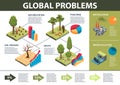 Isometric Global Problem Infographics Royalty Free Stock Photo