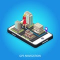 Isometric GPS Navigation Conceptual Template