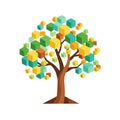 Abstract Tree with Geometric Leaves Representing Growth, Innovation, and Modern Design Concepts Royalty Free Stock Photo