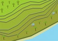 Isometric green Rice Terraces Aerial