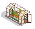 Isometric Greenhouse With Glass Walls