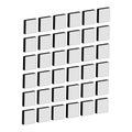 Isometric grid icon. Geometric cube pattern. Black and white blocks. 3D vector design.