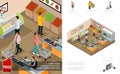 Isometric Grocery Shopping Concept