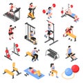 Isometric Gym Fitness Icons