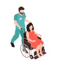 Pregnant Woman Wheelchair Composition