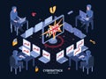 DDoS Attack Isometric Composition Royalty Free Stock Photo