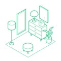 Isometric Hall Outline Illustration