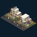 Isometric Halloween Holiday Celebration Concept