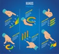 Isometric Hands Infographic Concept